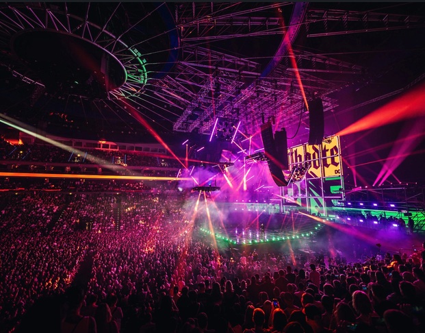 Arena show with full lighting production